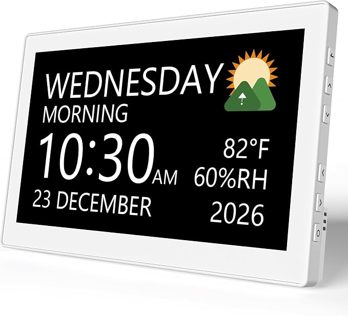 Raynic Digital Clock, 10.1 Inch Large Display Calendar Clock by Raynic