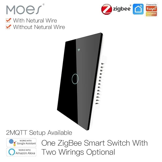 MOES ZigBee Smart Touch Wall Light Switch, Requires Tuya ZigBee Hub, No Neutral - Image 8