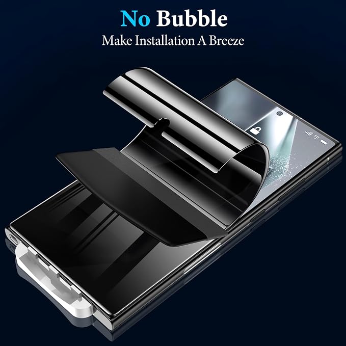 LYWHL for Samsung Galaxy S24 Ultra Privacy Screen Protector, Fingerprint Unlock - Image 6