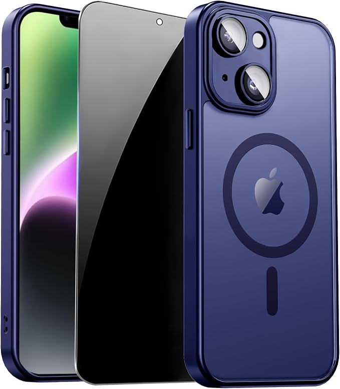 for iPhone 14 Plus Case with Privacy Screen Protector and Camera Protection by ZOZDOKG