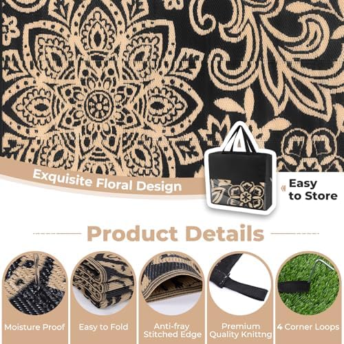 Findosom Waterproof Outdoor Rug 6' x 9' - Image 5
