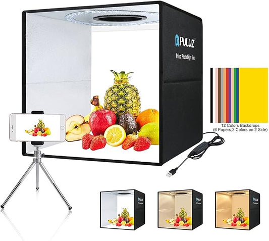 Photo Box 16" x 16" Quick Install Foldable Portable Studio Kit by Hongbang
