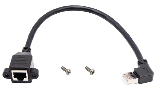 90 Degree Cat 6 Ethernet Cable Left Bend Angle RJ45 Male to Female Shielded - Image 5