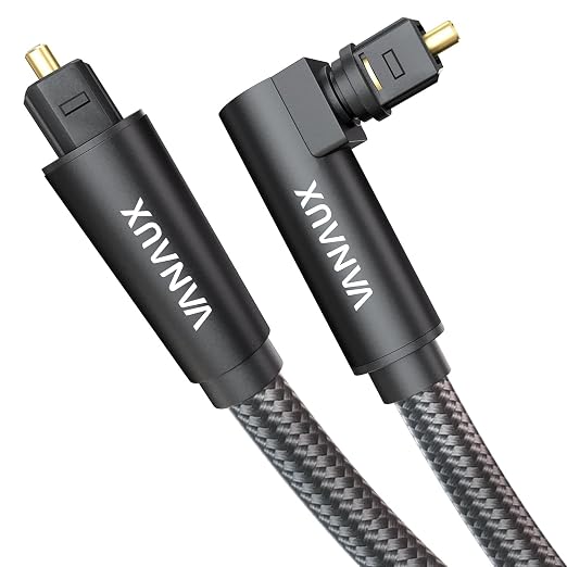 VANAUX 90 Degree Optical Audio Cable Digital Toslink Fiber Optic Cords Male to by VANAUX