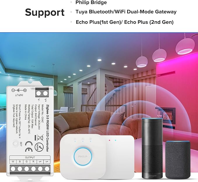 BTF-LIGHTING Tuya Zigbee 3.0 C04Z LED Controller Support RGBW 5pin PWM FCOB COB - Image 2