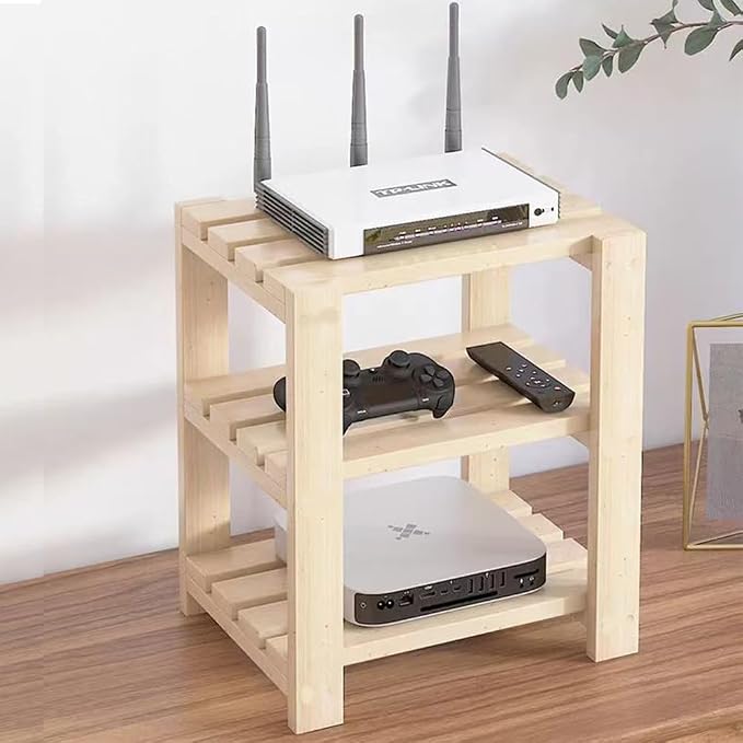 Generic Solid Wood Multi-Layer Wireless Router Heat Dissipation Rack, Desktop by Unknown