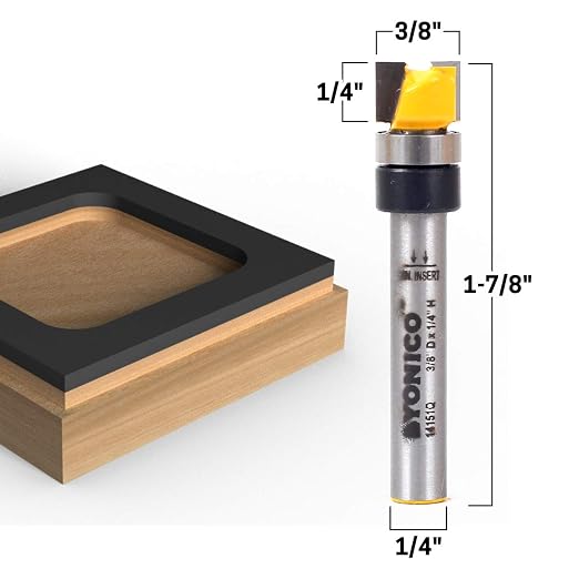 YONICO Flush Trim Router Bit 3/8-Inch Diameter 1/4-Inch Shank 14151q - Image 2