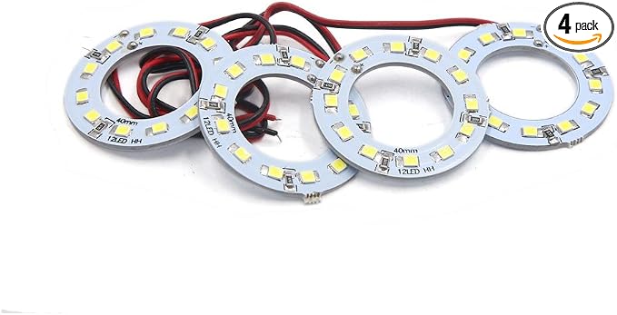 uxcell 4pcs 12V White 40mm 12 Surface Mount Device LED Ring Light by uxcell