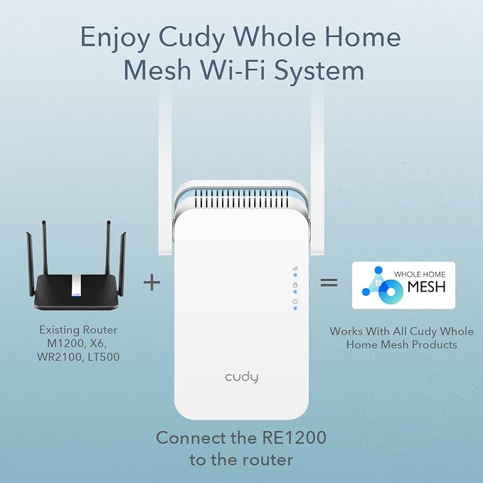 Cudy AC1200 WiFi Extender, 1.2Gbps Home Signal Booster, Dual Band 5GHz/2.4GHz - Image 7
