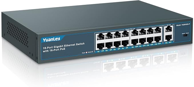 YuanLey 16 Port Gigabit PoE Switch by YuanLey