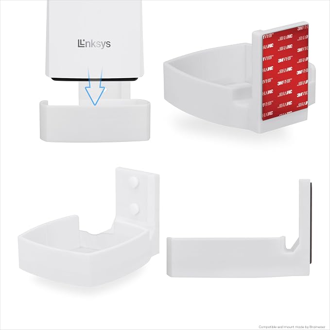 Wall Mount for Linksys MX4200 Mesh WiFi 6 Router, Adhesive & Screw-in Mounting - Image 8