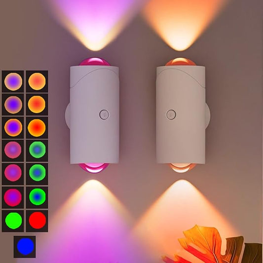LED Wireless Wall Sconce with Color Changing, Motion Sensor Light Indoor by NINE+SQUARE+EGOU