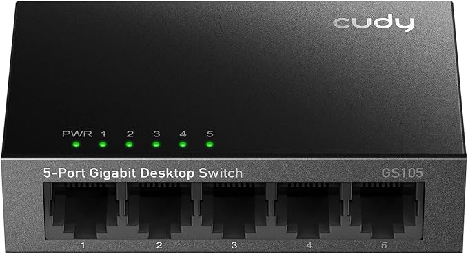 Cudy GS105 5-Port Gigabit Unmanaged Ethernet Switch, Network Hub, Ethernet by Cudy