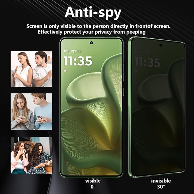 Privacy Tempered Glass for Motorola Edge 2025 Screen Protector, 9H Hardness - Image 3
