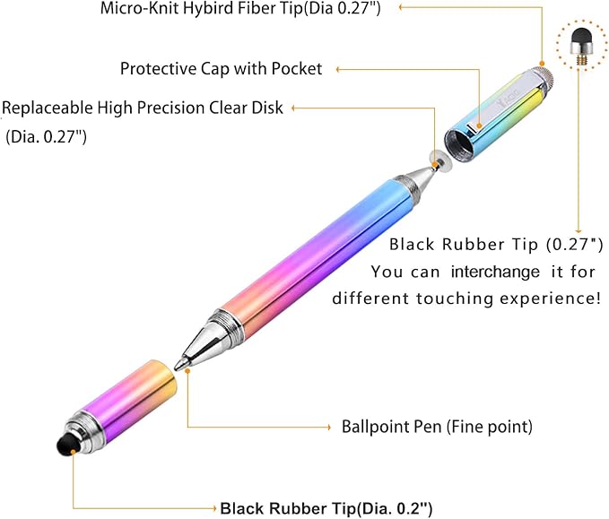 Capacitive Stylus Pen, 4-in-1 High Sensitivity and Precision Touch Screen - Image 4