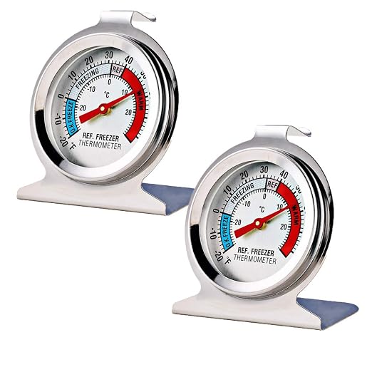 2 Pack Refrigerator Freezer Thermometer Large Dial Analog Thermometer by LinkDm