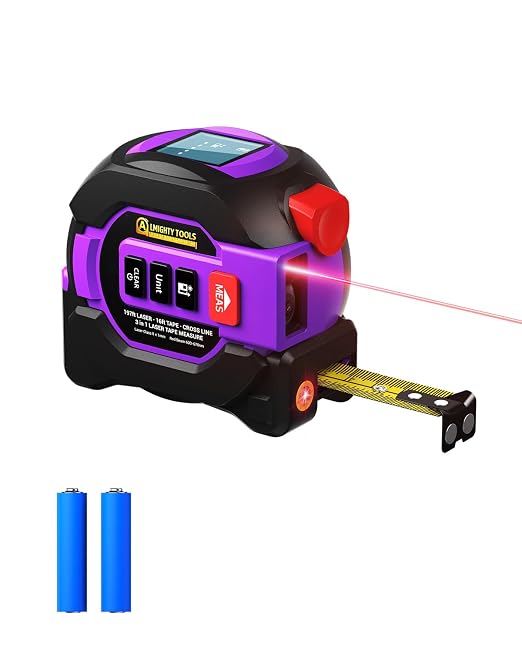 3 in 1 Digital Laser Tape Measure, 197ft/60m Laser Distance Meter, 16ft/5m by AlmightyTools%C2%AE