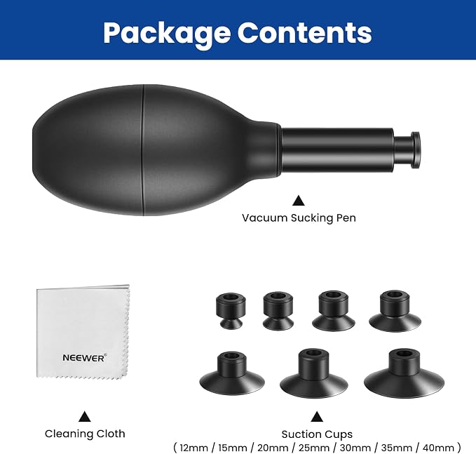 NEEWER 8-in-1 Lens Sucker Kit, IC Pick Up Vacuum Suction Pen - Image 8