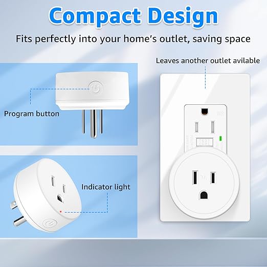 WiFi Smart Outlet Plug with Remote, Compatible with Alexa and Google Home via - Image 6