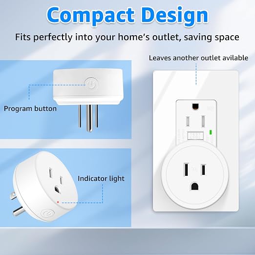 WiFi Smart Outlet Plug with Remote, Compatible with Alexa and Google Home via - Image 6