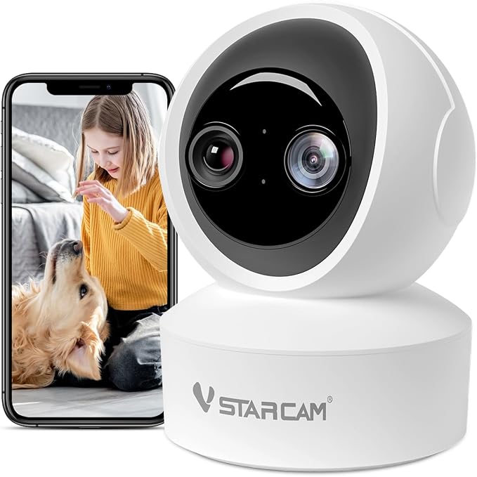 VSTARCAM Indoor Security Camera, 2K HD 360° PTZ Dog Pet Camera by VSTARCAM