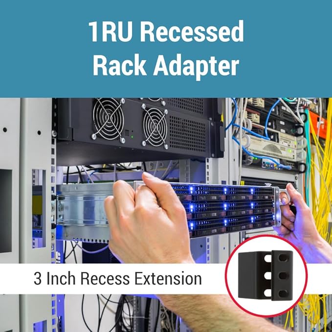 CablesAndKits - 1RU Recessed Rack Adapter - 3" Extension/Recess from Face of - Image 2