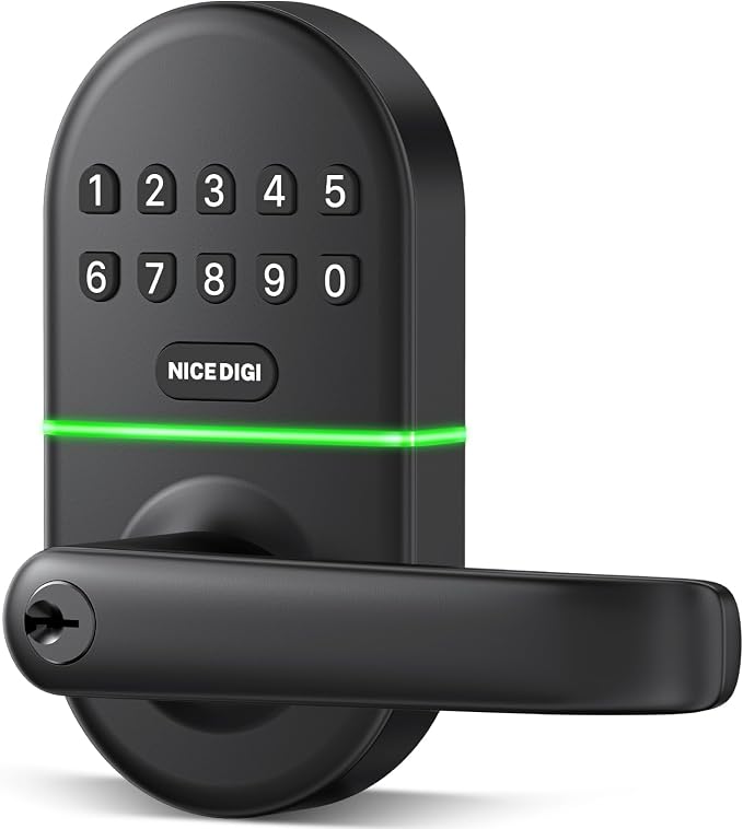 Keypad Door Lock with Handle: Keyless Entry Smart Lock by NICEDIGI