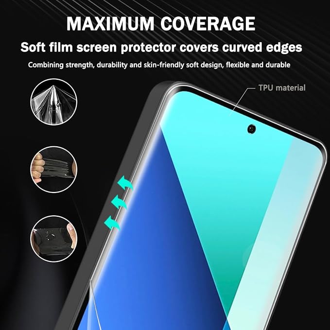 3+2 Pack Screen Protector for Xiaomi Redmi Note 13 Pro Plus Flexible TPU Film - Image 4