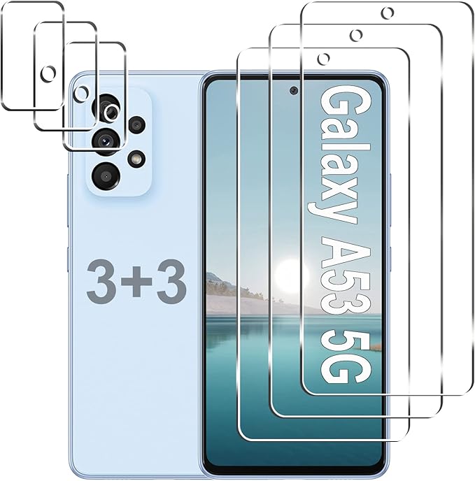 Galaxy A53 5G Screen Protector + Camera Lens Protector, HD Tempered Glass Film by Gliansen