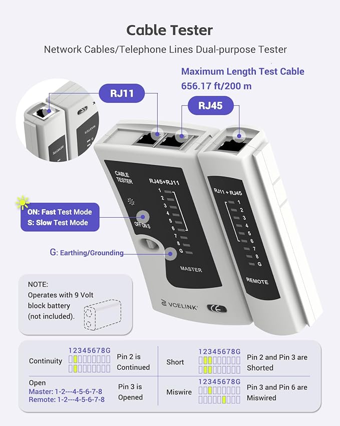 VCELINK RJ45 Crimp Tool Kit for CAT7/6A/6/5E/5, Upgraded Network Tool Set - Image 5