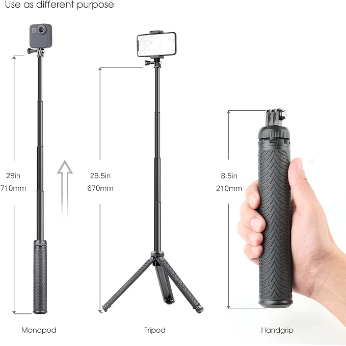 SOONSUN 3in1 Aluminum Waterproof Selfie Stick - Image 2