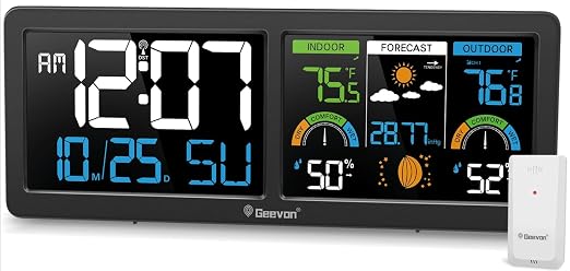 Geevon Weather Stations Wireless Indoor Outdoor Thermometer by GEEVON
