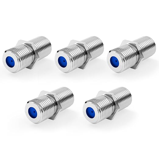 VCE 3GHz Coaxial Cable Connector, RG6 Coax Cable Extender F-Type Nickel Plated by VCE