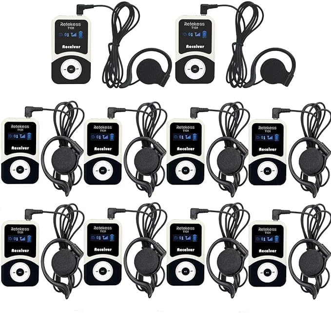 Retekess T131 Tour Guide Headsets, Assistive Listening Devices, Compatible by Retekess