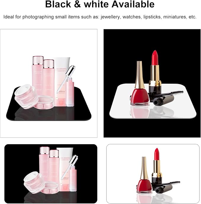 Photography Background Display Board, PULUZ 30cm/12 inch White & Black Acrylic - Image 4