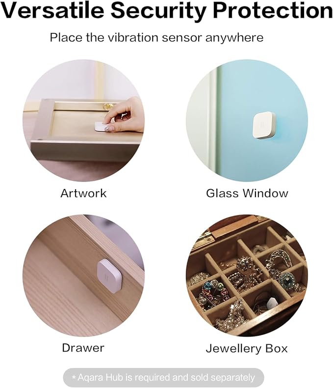 Aqara Zigbee Vibration Sensor, Wireless Mini Glass Break Detector - Image 6
