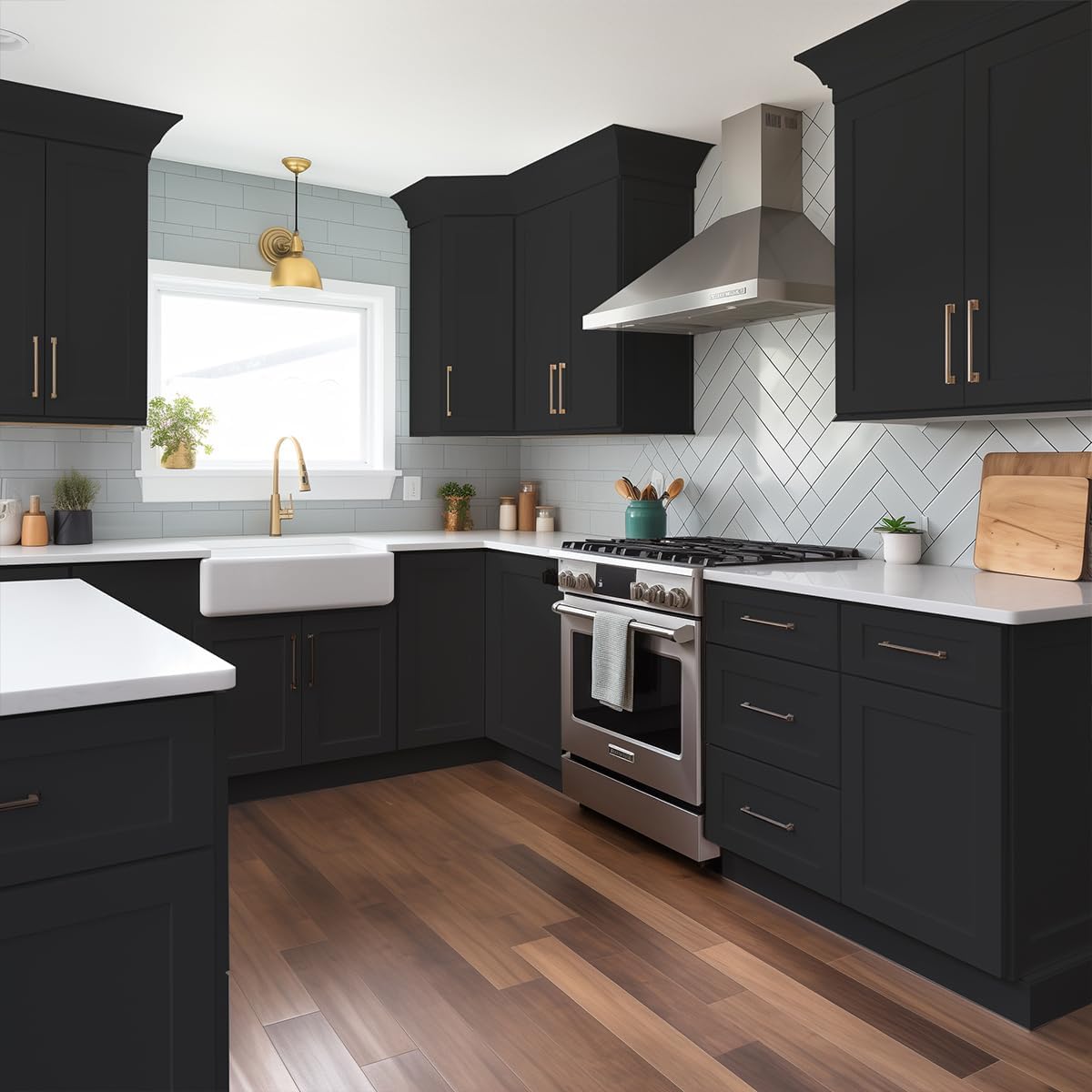 Shaker Style Charcoal Black RTA Solid Wood Base Cabinet with 3 Drawers and Soft Close Feature, 12" W x 24" D x 34.5" H, Perfect for Standalone Use or Kitchen Cabinet Combinations