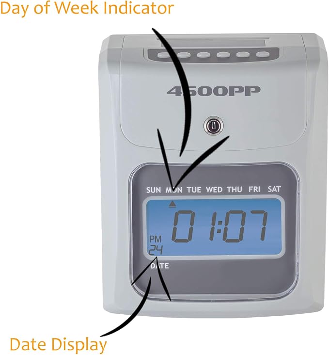 Nile Products - 4500PP Electronic Calculating Time Clock, Employees in/Out Time - Image 6