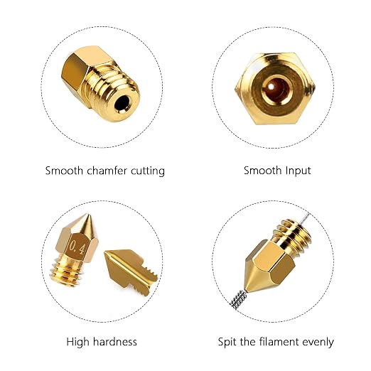 Comgrow 25PCS MK8 Ender 3 V2 Nozzles 0.4MM, 3D Printer Brass Hotend Nozzles - Image 3