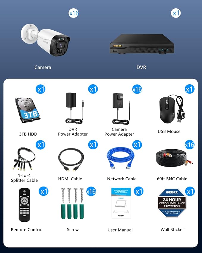 5MP Wired Security Camera System Outdoor, 16CH DVR - Image 9