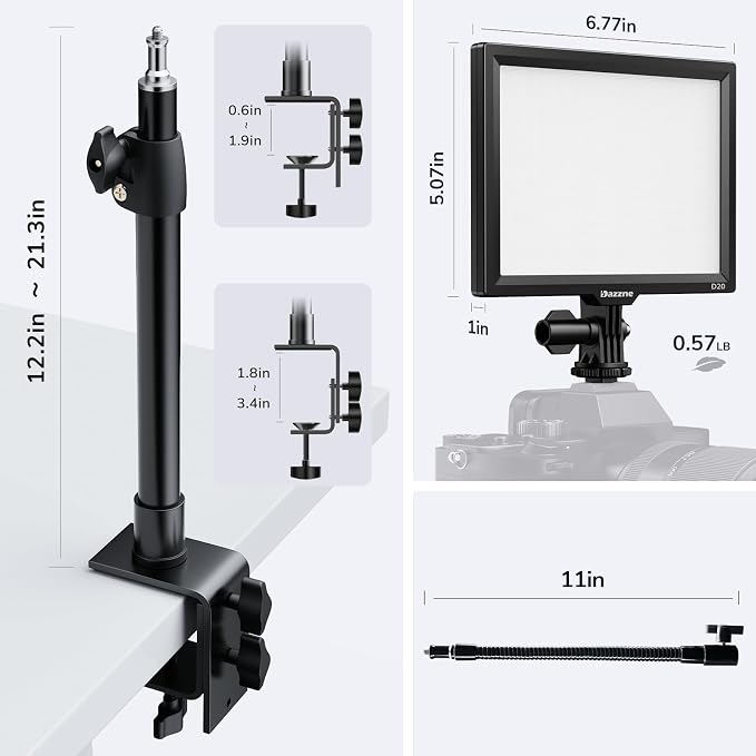 2Pack Streaming Key Light, LED Video Light Dimmable Bi-Color 3200-5600k Video - Image 4