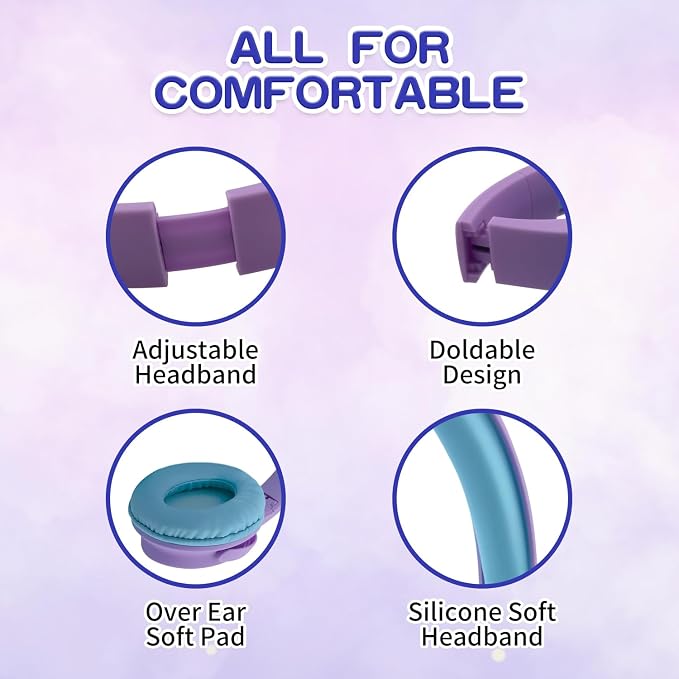 Kids Wireless Headphones, Over Ear Toddler Headphones Foldable - Image 5