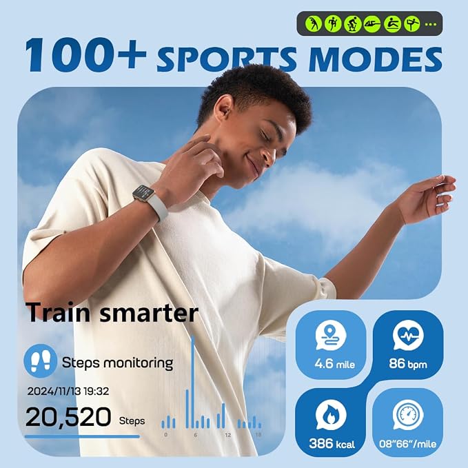 MorePro Health Fitness Tracker for Women Men, 24/7 Heart Rate Blood Pressure & - Image 5