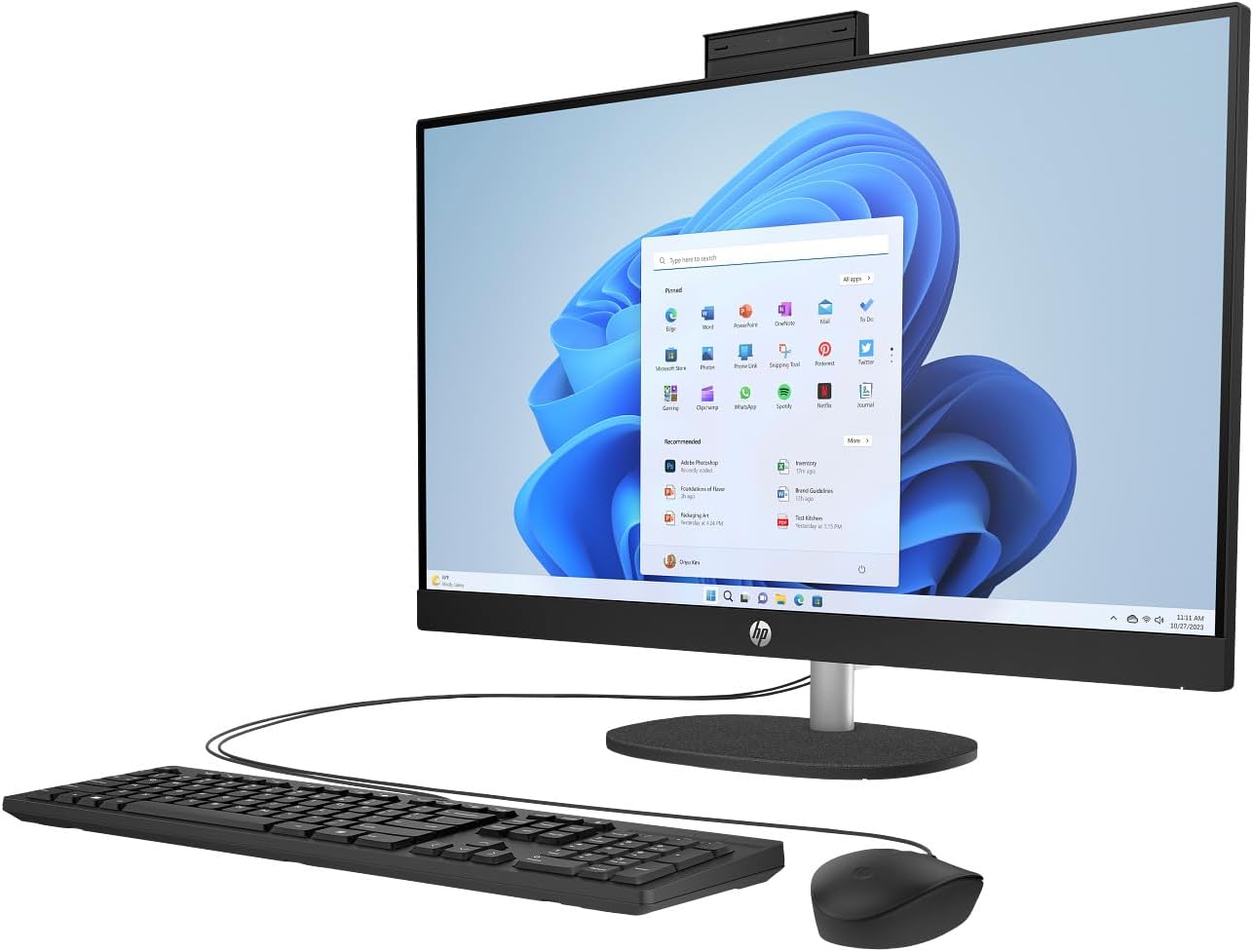 HP 27" FHD Touchscreen Business All-in-One Desktop Computer, Intel 12-Core Ultra 7 155U (Beats i7-1355U), 64 GB DDR5 RAM, 2 TB SSD, Intel Iris Xe Graphics, Wired KB & Mouse, Wi-Fi 6, Windows 11 Pro