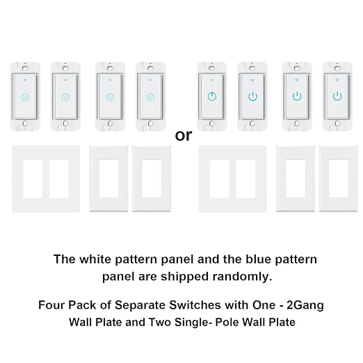 Smart Switch4 Pack, Double Smart Light Switch, Milfra in-Wall WiFi Smart Switch - Image 2