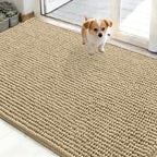 OLANLY Dog Door Mat for Muddy Paws 48x30, Extra Absorbent Chenille Mud Mat by OLANLY