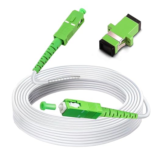 50ft SC/APC to SC/APC Fiber Optic Internet Cable, Armored Single Mode Patch by Bangun