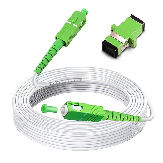 20 Meters SC/APC to SC/APC Fiber Optic Internet Cable, Armored Single Mode by Bangun