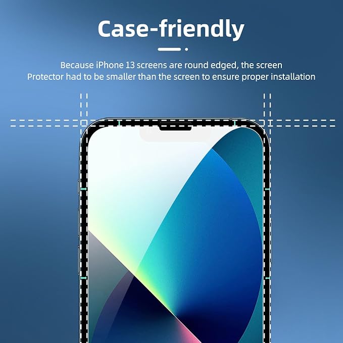 NEW'C 3x for iPhone 13 Screen Protector+ 3x Camera Lens Protector, Sensor - Image 3