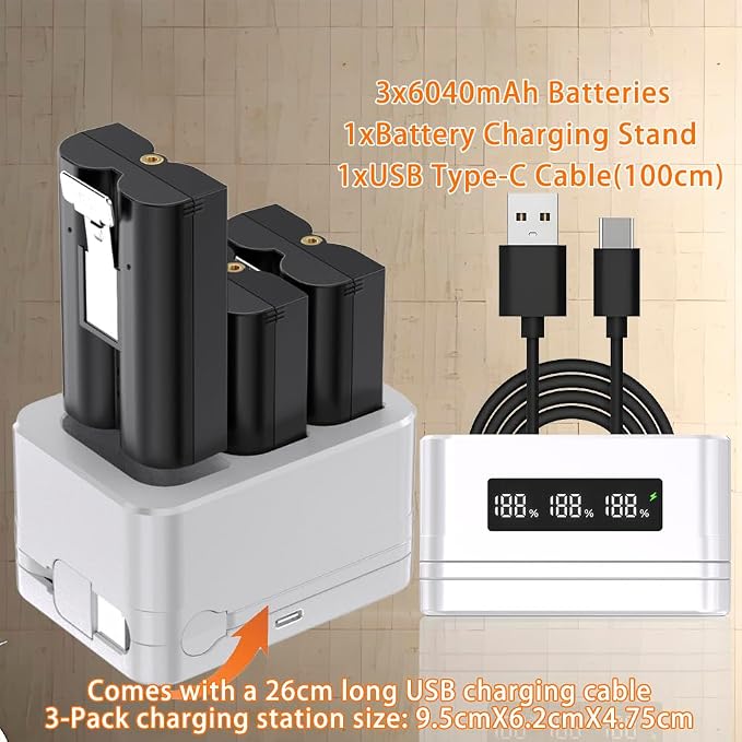 Upgraded, 3 Pack 3.65V 6040mAh Replacement Battery - Image 6